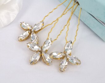Stacy- Rhinestone Hair Pins ( set of Three )