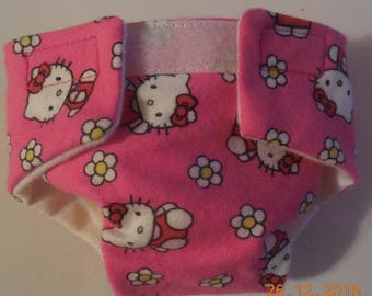 Ready to Ship SIZE #2 cloth Doll Diaper kitty flowers adjusts washable fits bitty baby some baby alive all gone American Girl doll & more