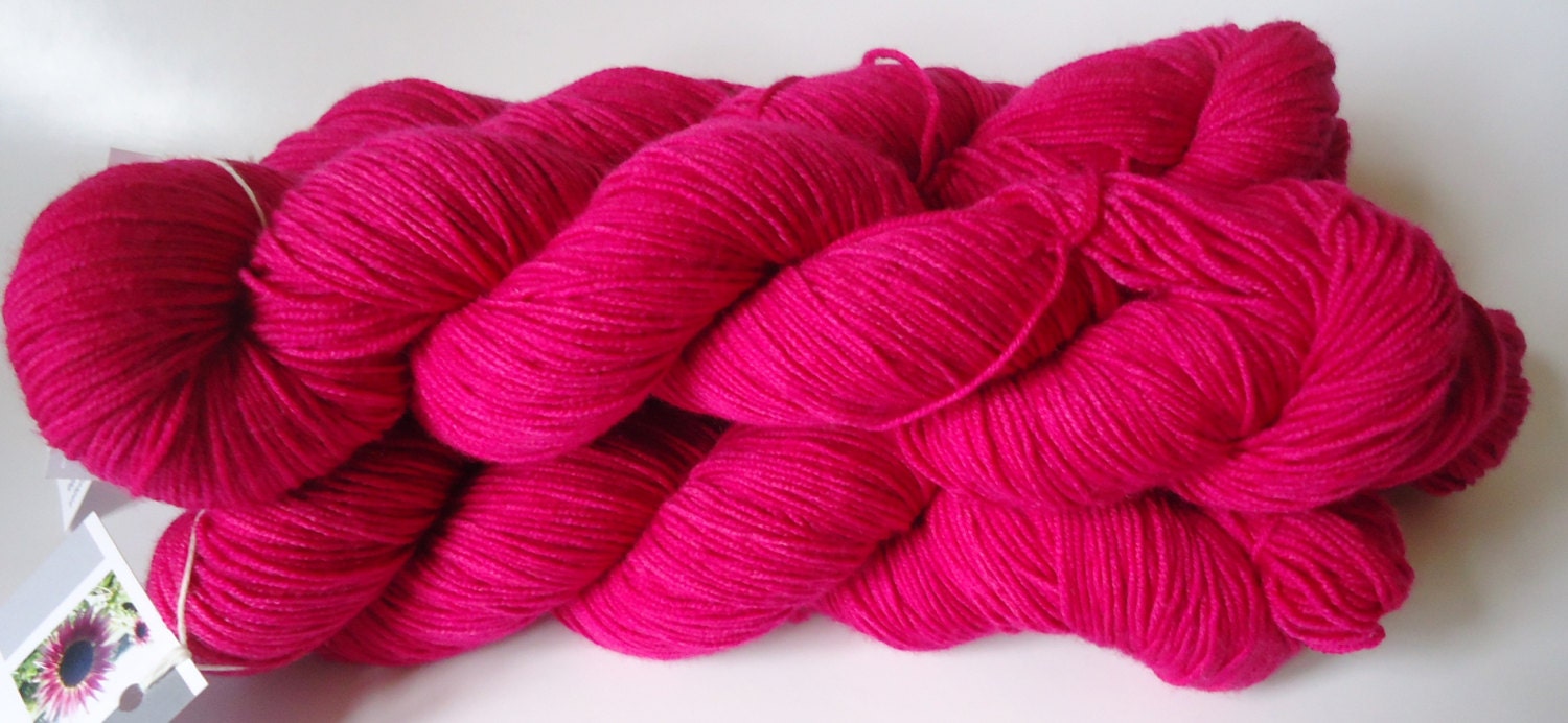 Hand dyed merino extrafine yarn hand painted: Raspberry from ...