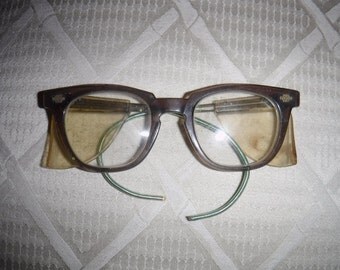 Titmus Vintage Safety Glasses, Titmus Wayfarer Industrial Protection Glasses, Mid Century Goggles