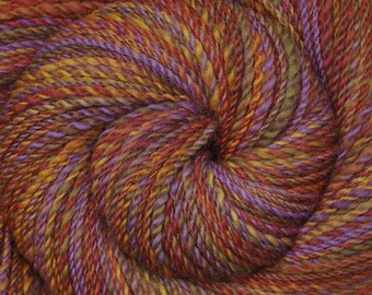Handspun yarn - Hand painted Blue Faced Leicester (BFL) wool, light worsted weight, 290 yards - Sunset Memories 2