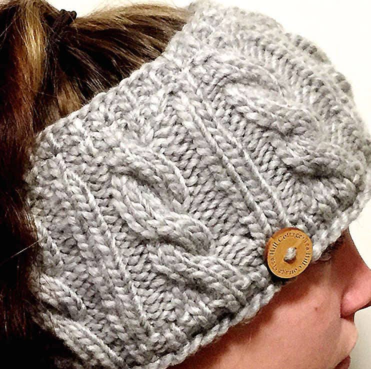 Knitting Pattern, Cable Knit Ear Warmer Pattern, Fleece lined ear
