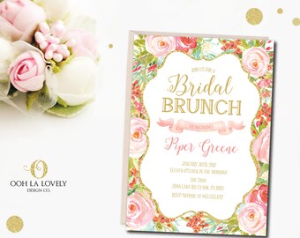 Bridal Luncheon Invitation, Bridal Shower Invitation, Bridesmaids Luncheon Invitation, DIY, printable, floral watercolor baby shower invite
