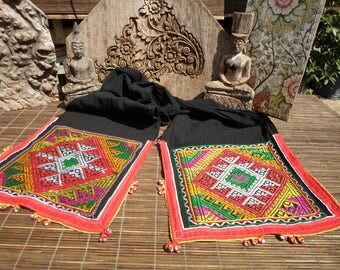 Black Hmong Folk Art Textile