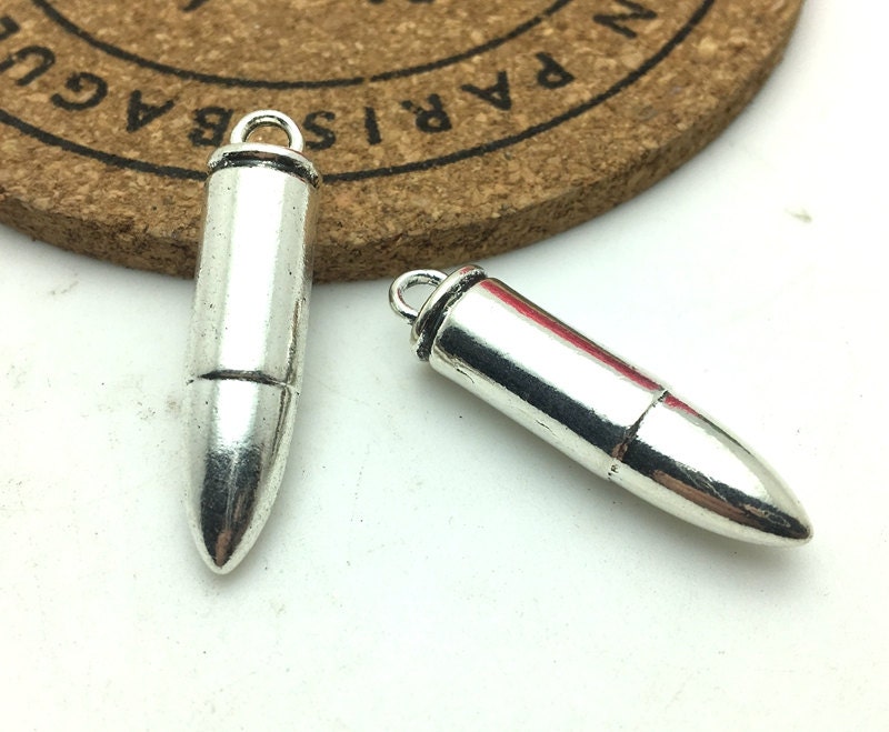 8pcs 8x31mm antique Silver Bullet Charm Pendant AC3084