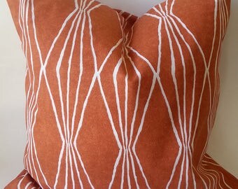 Mid Century Pillows - Burnt Orange Pillow - Orange Pillow - Modern Decor - Rust Orange Pillow Cover - Geometric Pillows - Designer Pillow -