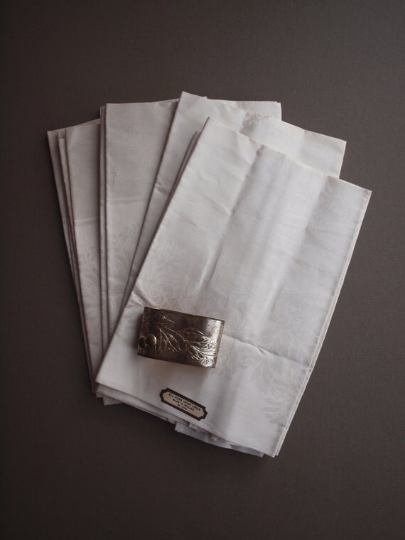 Irish linen napkins set of 4 linen double damask chrysanthemum