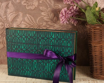 Emerald Green Vintage Wedding photo album or Guest Book, Personalized Wedding guest book , Custom Wedding Photo Booth album