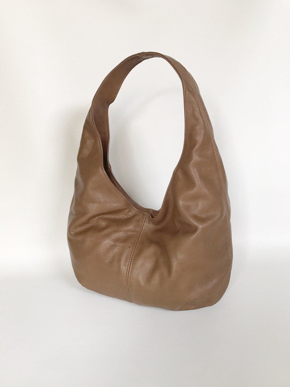 double strap leather hobo bag