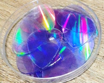 CD Pick- 5 pack-recycled CDS-ukulele Accessories-guitar Accessories- cd guitar pick-rainbow pick-reflective pick- clear pick, awesome gifts