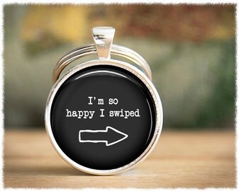 Boyfriend Keychain • Swipe Right • Boyfriend Gift • Mens Keyring • Long Distance Relationship • Tinder Keychain