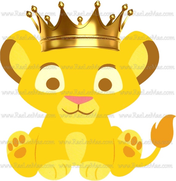 Download Crowned Simba Lion king cutouts/diecuts/lion king baby shower