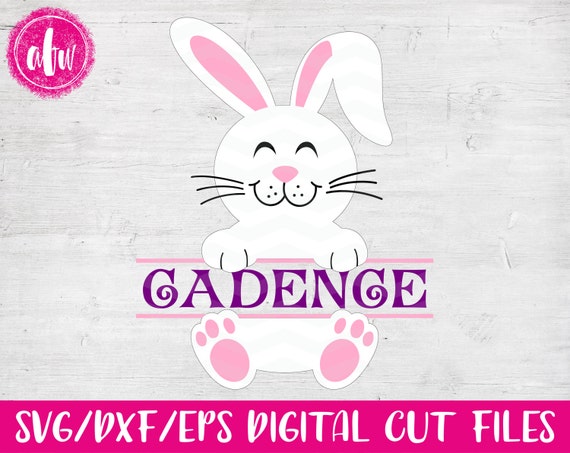 Download Split Easter Bunny SVG DXF EPS Cut File Spring Monogram