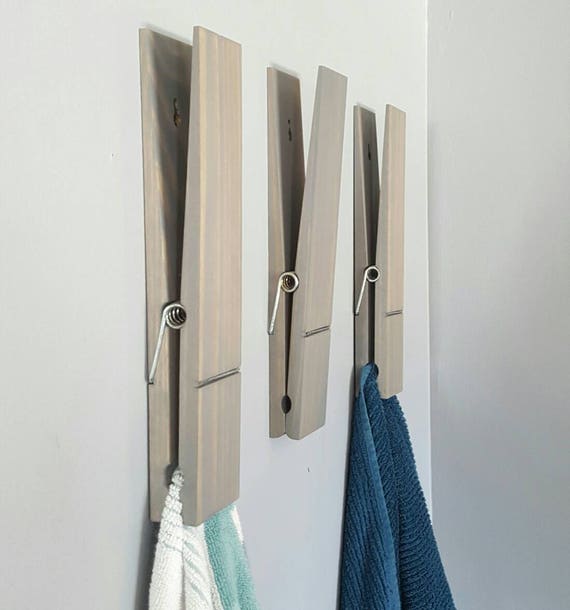 Jumbo 12 Clothespin Clothespin Towel Holder
