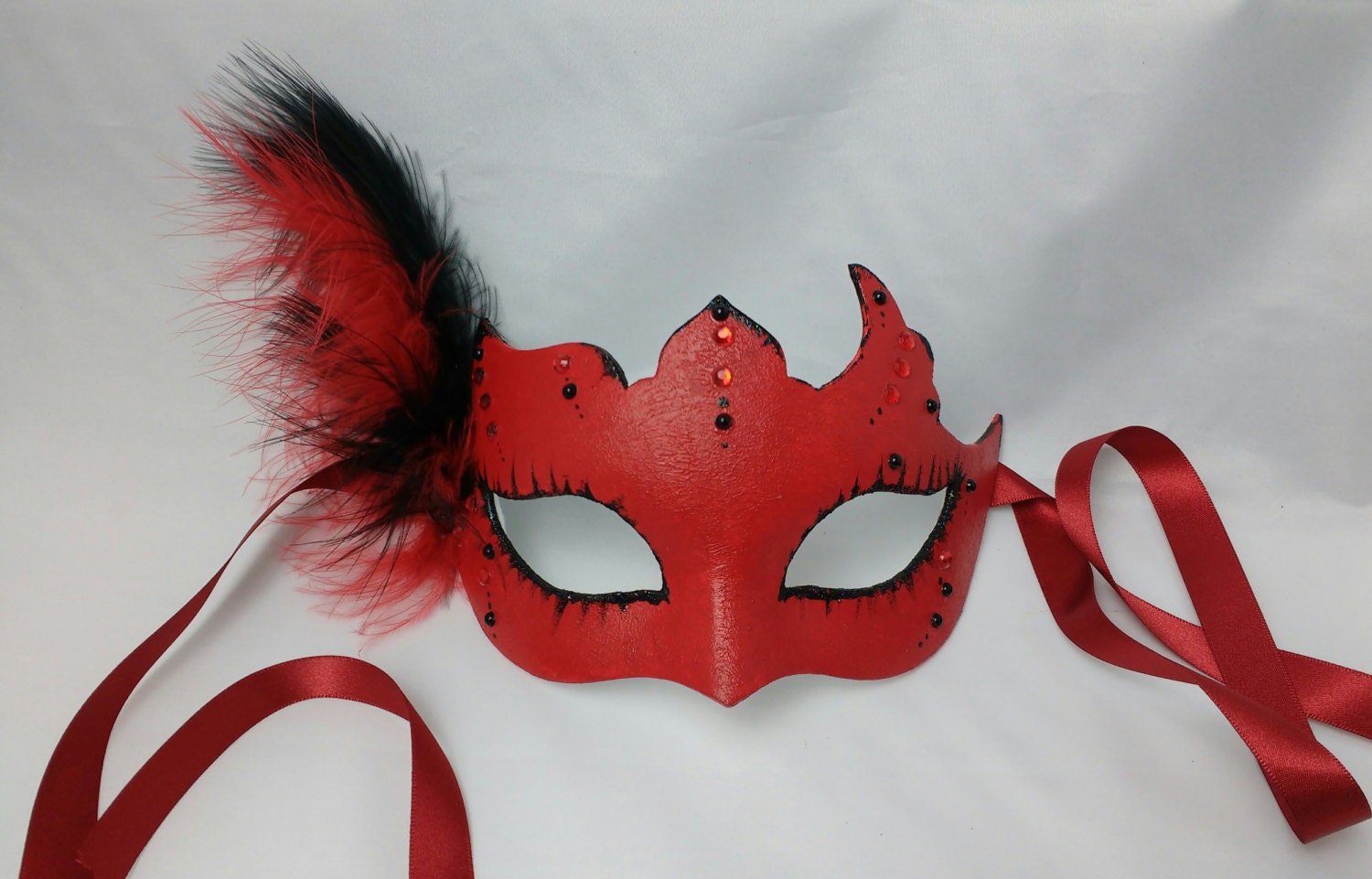 Red masquerade mask party mask Valentine ladies red mask