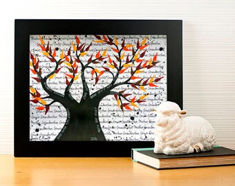 Personalised Family Tree Gift, Unique Memorial Gift, Custom Wedding Vow Art, Family Tree Painting, Tree of Life Present, Grandma & Grandpa