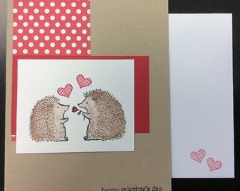 Hedgehog, Valentine, Friend, Hearts, Handmade, stampin up