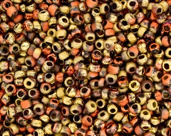 Size 8/0 Czech Glass Crystal Etched California Gold Rush Seed Beads, 3851, 15 Grams, 8/0 Czech Seed Beads
