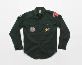 Vintage 60s Boy Scout SHIRT / 1960s BSA EXPLORER New Orleans Council 202 Geological Patches M