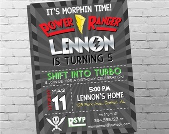 Power Rangers Invitation | Boys Birthday Invitation | Power Ranger Birthday | Digital Invitation