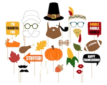 Printable Thanksgiving Photo Booth Props . Thanksgiving Photo Booth Props . Thanksgiving . Happy Thanksgiving . Instant Download