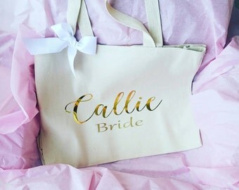 Bridesmaid Tote - Bridesmaid Gift - Bride Tote- Wedding Bag - Custom Bag- Personalized Bag Personalized Bag - Canvas Tote Bag -