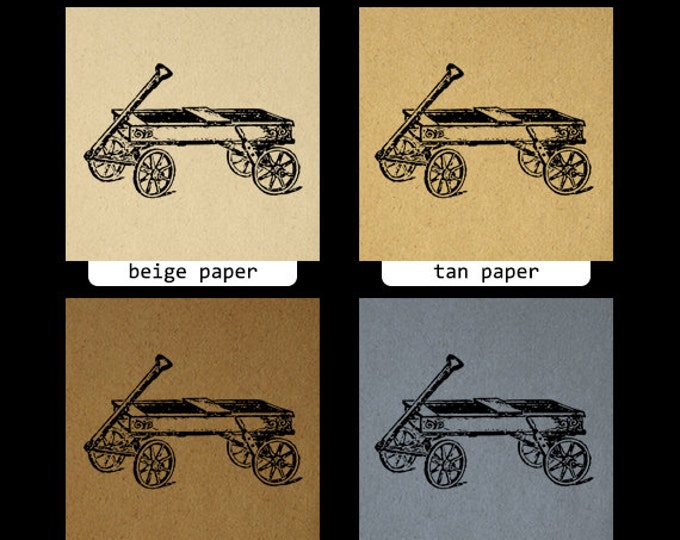 Digital Printable Toy Wagon Graphic Download Image Illustration Antique Clip Art Jpg Png Eps HQ 300dpi No.1306