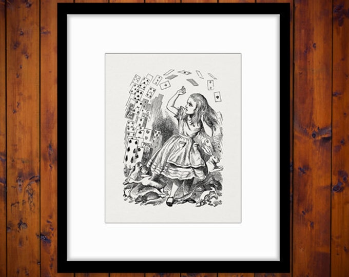 Digital Image Alice and the Playing Cards Graphic Alice in Wonderland Download Printable Antique Clip Art Jpg Png Eps HQ 300dpi No.051