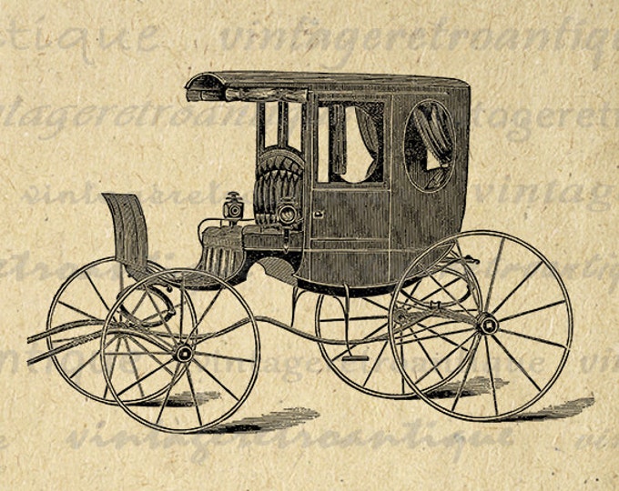 Antique Carriage Digital Image Download Printable Graphic Vintage Clip Art Jpg Png Eps HQ No.3755