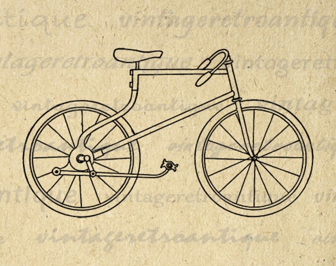 Digital Antique Bicycle Printable Image Bike Illustration Graphic Download Vintage Clip Art Jpg Png Eps HQ 300dpi No.3094