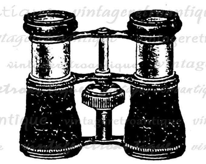 Antique Binoculars Printable Image Graphic Illustration Download Digital Vintage Clip Art Jpg Png Eps HQ 300dpi No.1246