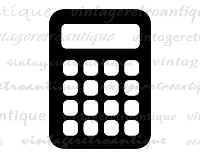 Printable Digital Calculator Download Calculator Icon Image Graphic Antique Clip Art Jpg Png Eps 18x18 HQ 300dpi No.3952