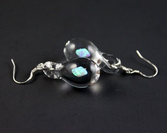 FREE SHIPPING - White Opal Encased Earrings