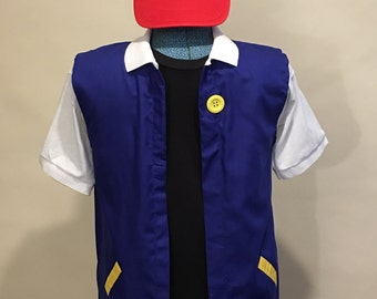 Adult 2 Pc SMALL- POKEMON Trainer - ASH Ketchum Costume Cosplay