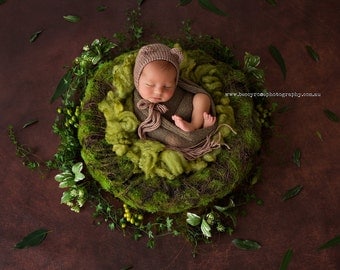 Moss Nest Photo Prop, Mossy Twig Nest Newborn Prop, Photo Prop, Baby Nest, Newborn Organic Nest, Photography Prop, Artificial Moss Nest