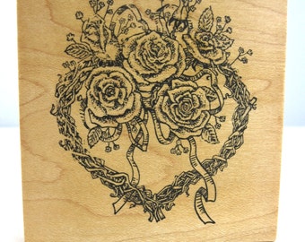 Rose rubber stamp | Etsy