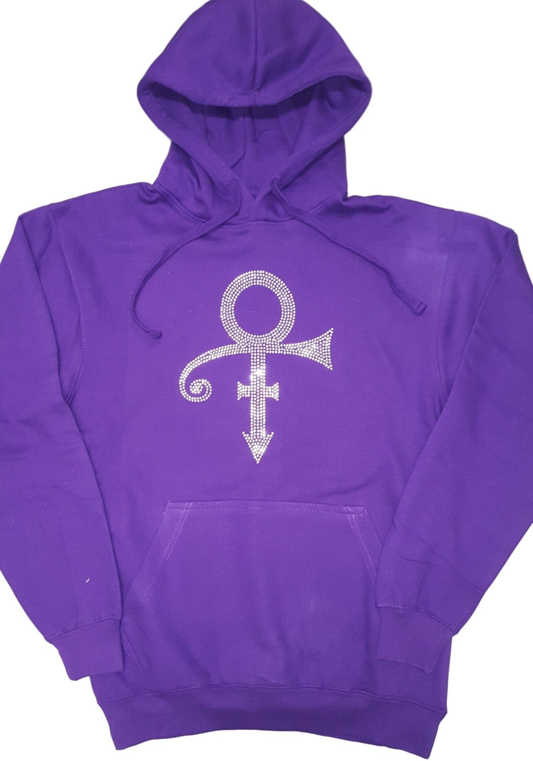 New Rhinestone Prince  Symbol Hoodie  pullover Purple sweatshirt