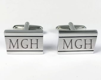 Set of One Personalized Cuff Links ,Custom Cuff Links, Engraved Monogrammed cufflinks, Tacks -Groomsman, Groomsmen gift, free engraving