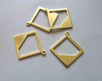 20pcs Raw Brass Charms , Pendants 24mm - F481