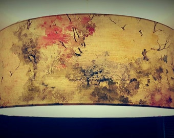 Watercolour Tree Lampshade, drum lampshade, tree lamp shade, cherry blossom lampshade, lampshades, pastel lampshade, woodland lampshade