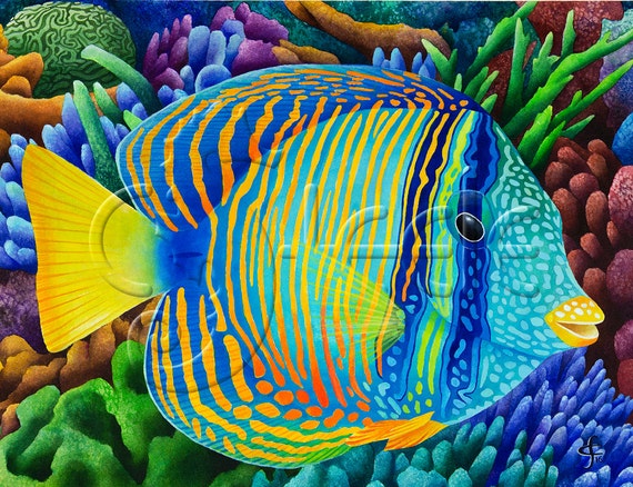 Colorful tropical reef fish: Sailfin Tang