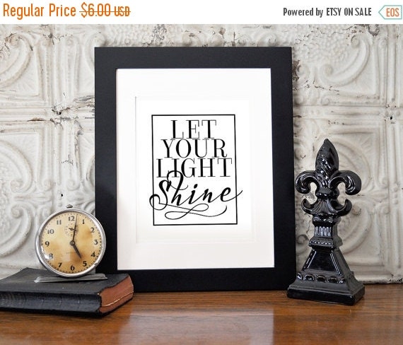 Let Your Light Shine Printable Art by NoondaybyTracey on Etsy