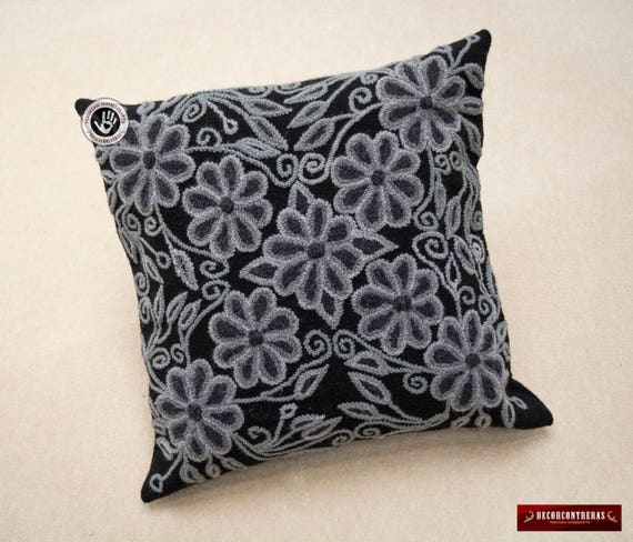 Peru Pillow Cover 16x16 Black Decorative Cushion Cover Sofa