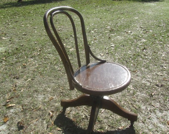 Vintage Bentwood Office Chair, rolling chair, desk chair, office decor, wood chair, library chair, executive chair, swivel chair