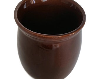 1950s Frankoma planter vintage Sorghum Brown ovoid vase