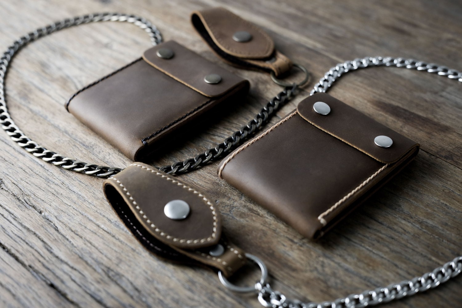 Chain Wallet Wallet Men&#39;s Leather Biker Wallet Chain