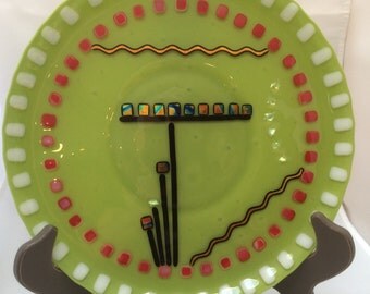 Fused Glass Cake Plate