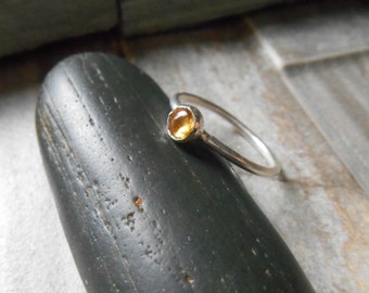 Citrine ring, sterling silver ring, November birthstone or Mother's stacking ring, citrine dainty ring