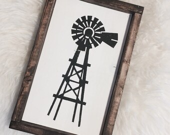 Windmill Wall Decor / Windmill Sign / Windmill Decor / Wood Sign / Farmhouse Style Sign