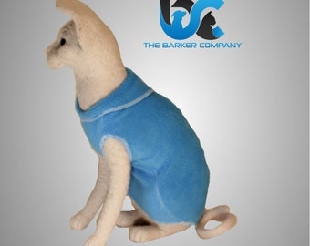Sphynx Cat Clothing -Blue PJ's comfort fit in soft hugable fleece